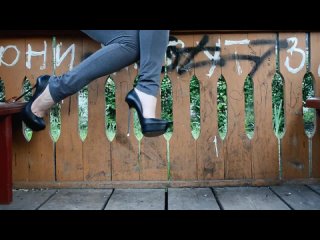 dangling in platform high heels shoes